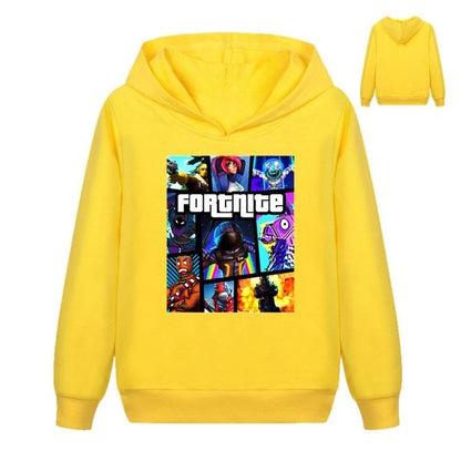 Sudaderas infantiles con estampado de Fortnite, estilo cartoon, cómodas y holgadas, con manga larga, para otoño e invierno