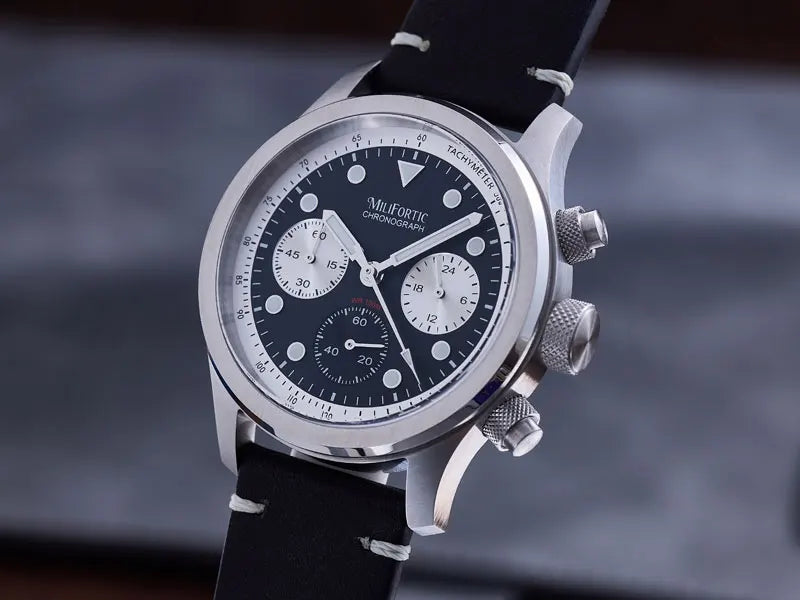 Milifortic 39MM Fashion Chronograph Watch Man R086 Retro C3Luminous Stainless Steel Waterproof 100M VK63 Quartz Watches For Man