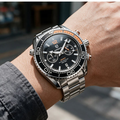 Luxus-Armbanduhr für Herren der Marke QINGXIYA, wasserdichter Sport-Chronograph mit beleuchtetem Datum, lässige Quarzuhr für Herren