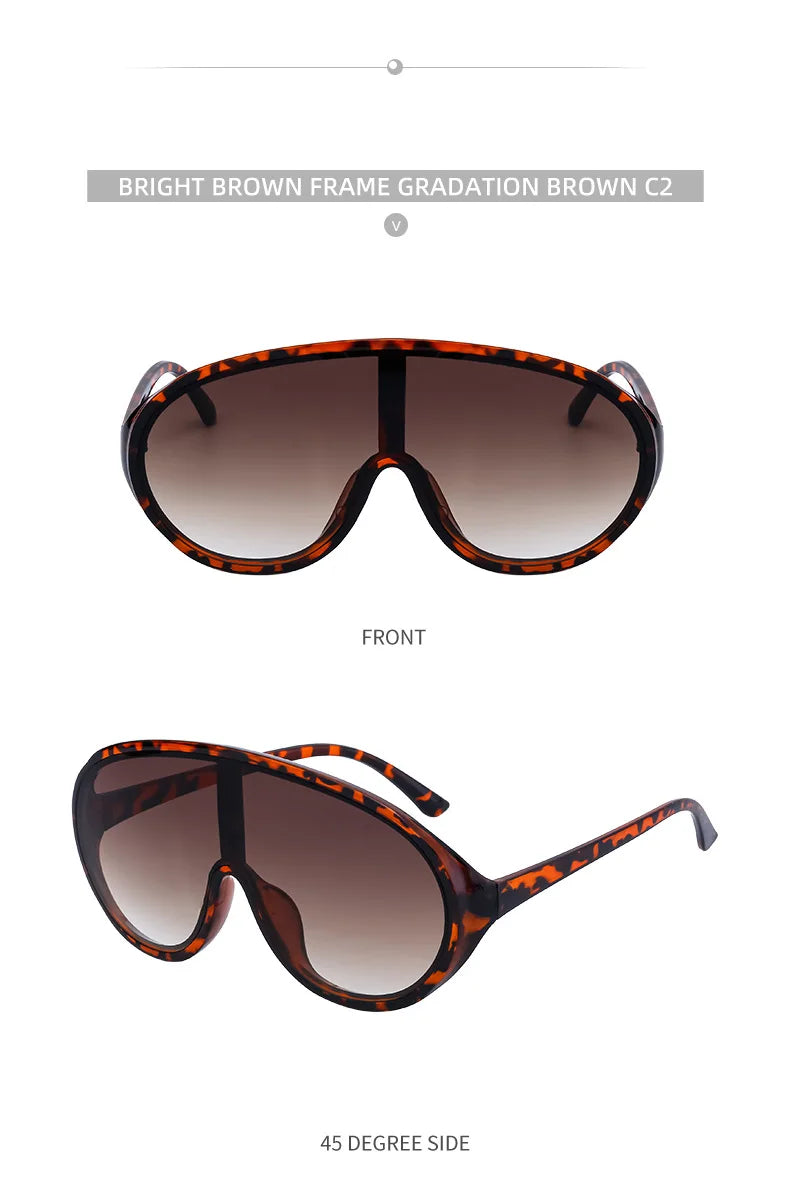 Trendige, übergroße Einteilige Sonnenbrillen für Damen und Herren – Luxusmarken-Designer-Sonnenbrillen – Modische Sonnenbrillen – Große Brillenfassungen