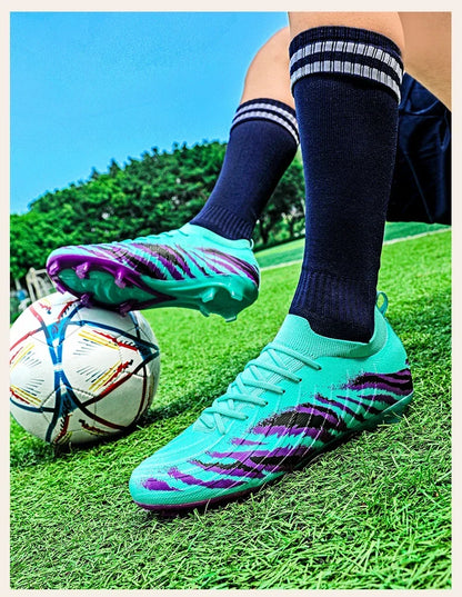 Nuevos zapatos de fútbol unisex para hombre, tacos de fútbol para adultos, ultraligeros, para exterior, deportivos, antideslizantes, cómodos, para césped, de alta calidad