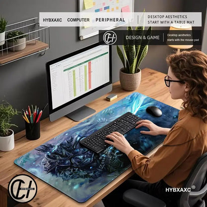 XXL Gaming Accessories Gamer Keyboard Desk Mat Non-Slip World of Warcraft Lich King Laptop Notebook Mousepad Mouse Mats HYBXAXC