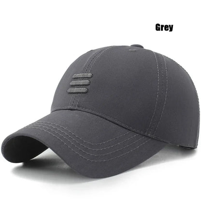 4 Colors New Fashion Soft Top Baseball Cap Outdoor Sport Casual Cotton Snapback Hats For Men and Women Three Bars Dad Hat Design