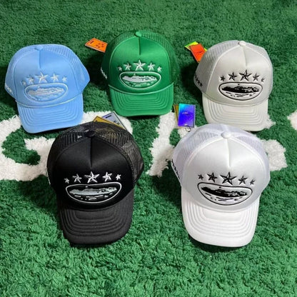 Cappellini da baseball unisex stampati - Nuovi cappellini unisex hip hop traspiranti con visiera parasole in rete, versatili e alla moda, in stile streetwear