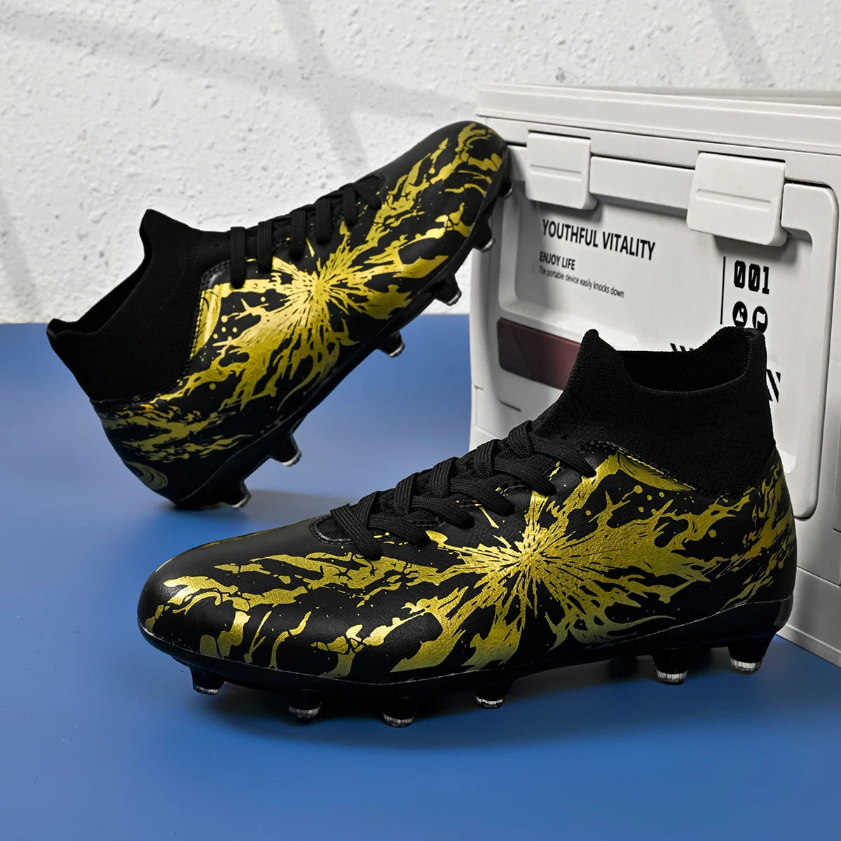 Chaussures de football AG FG pour hommes adultes, légères, en PU, avec crampons en caoutchouc à haute adhérence, pour les entraînements et les matchs de football en extérieur.