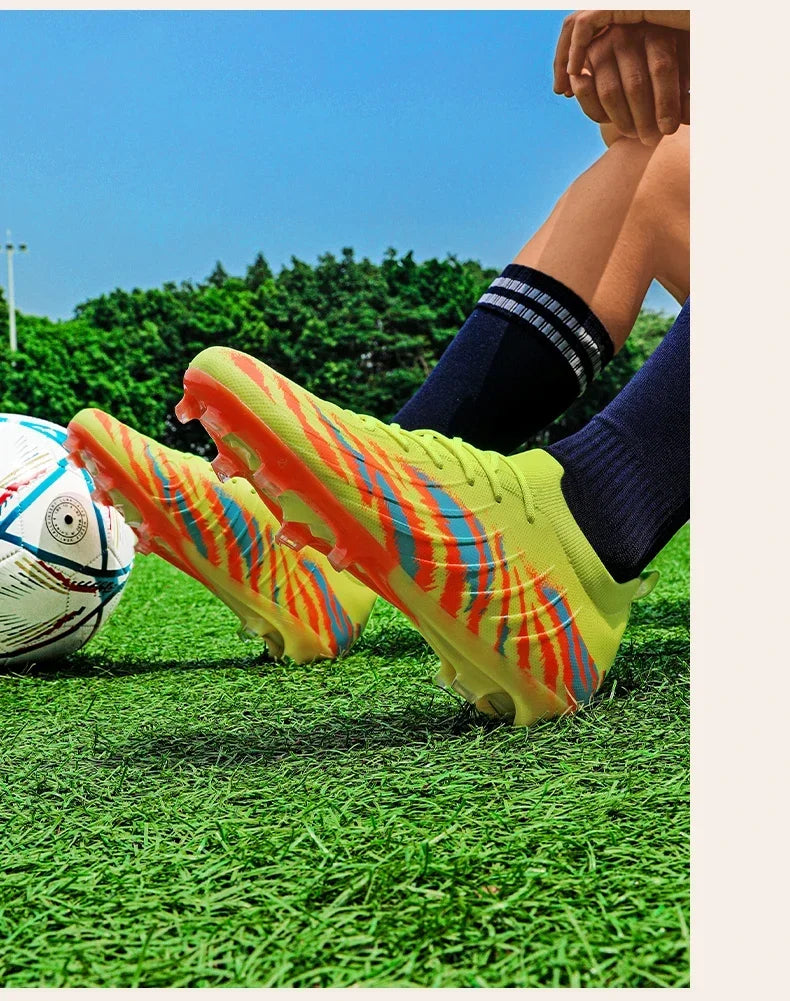 Botas de fútbol para hombre, deportivas, ultraligeras y antideslizantes, para exterior, tacos de adulto para partido, unisex, cómodas para césped, alta calidad