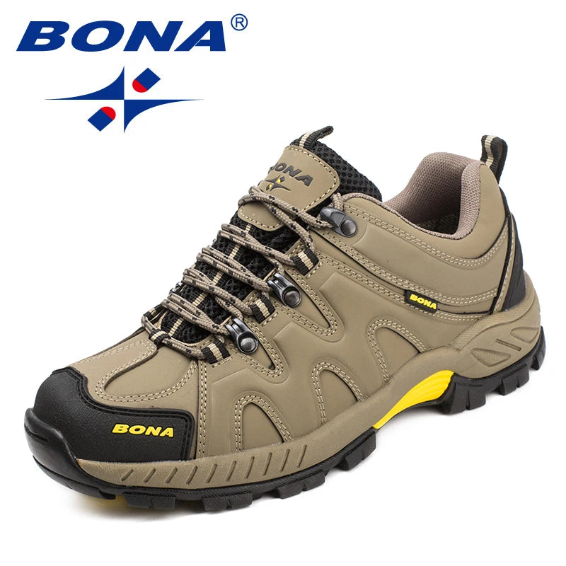 BONA New Arrival Classics Style Men Hiking Shoes Lace Up Men Sport Shoes Outdoor Jogging Trekking Sneakers