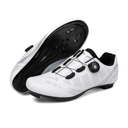Zapatillas de ciclismo para hombre y mujer, para bicicletas de carretera, competición y carrera, con sistema automático de bloqueo, zapatillas deportivas de ciclismo de velocidad compatibles con calas SPD