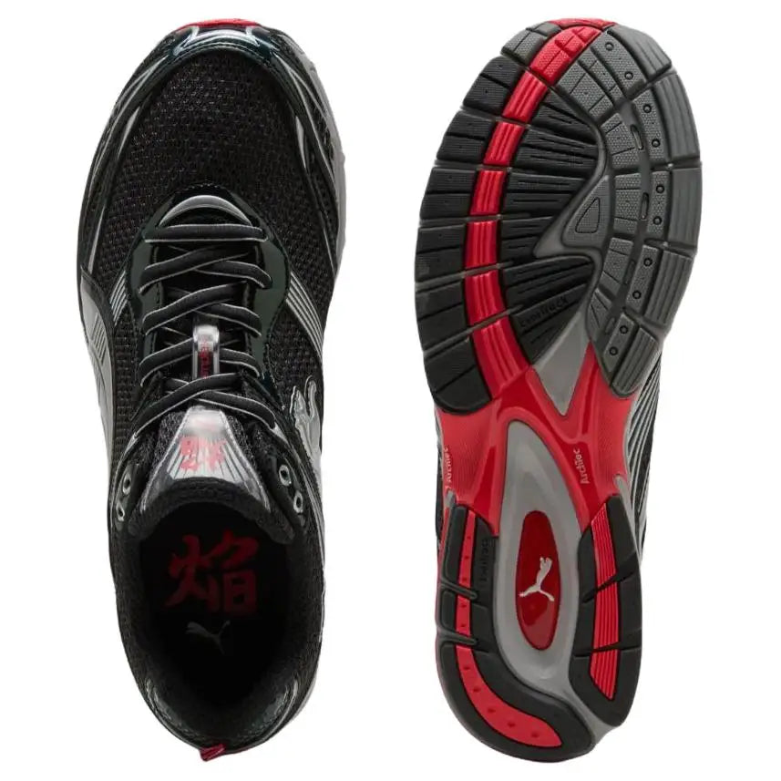 Baskets Puma Homura OG+ noires, modèle plat, couleur gris moyen, 409125-03.