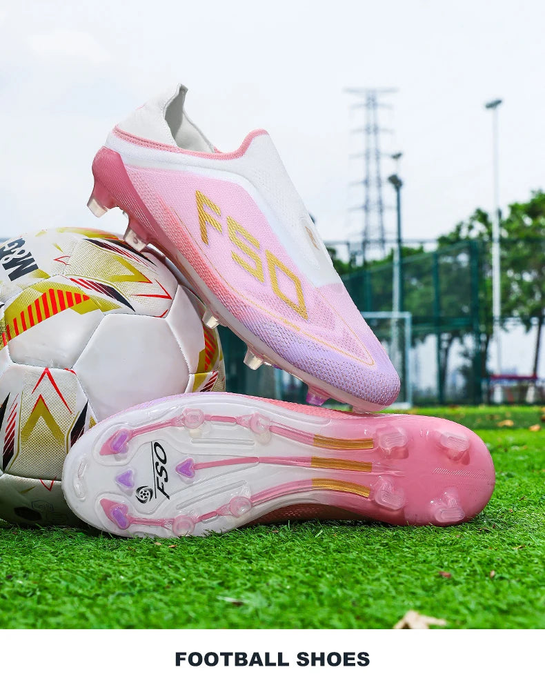 New Men Football Boots Futsal Outdoor Sneakers Match Grass Non-Slip High-quality Soccer Shoes Cleats Hot-selling High-top Light