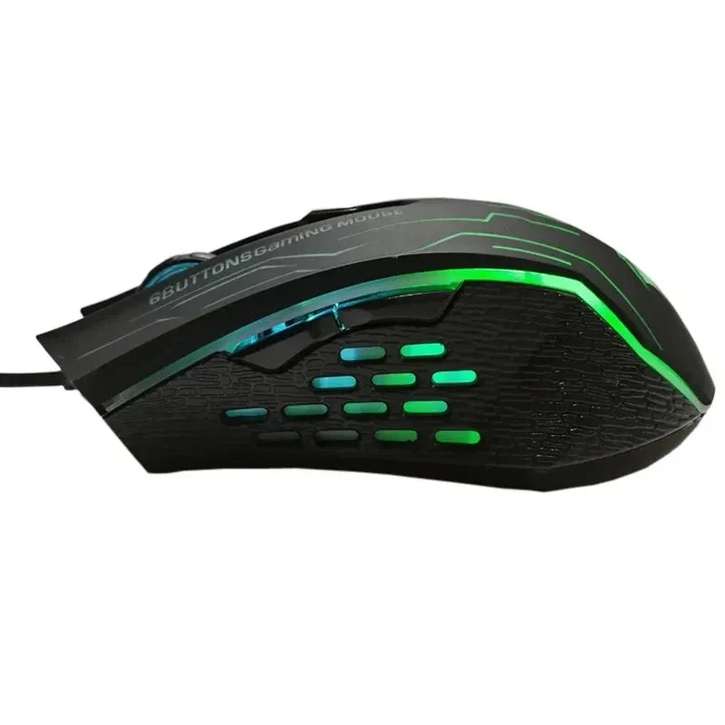 New 2026 Silent Click USB Wired Gaming Mouse 6 Buttons RGB Lighting Mute Optical Computer Mouse Mice for PC Laptop Notebook Game