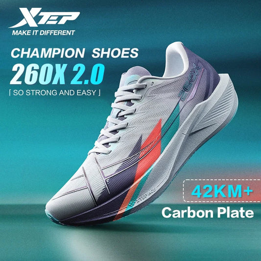 Xtep 260X 2.0  Marathon Running Shoes For Men Racing Carbon Plate Shock Soft Cushion Sport Daily Training Shoe 975119110032