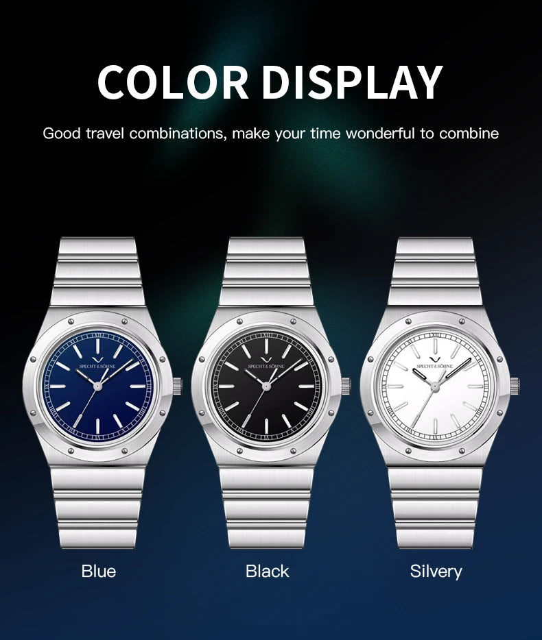 New Arrivals 2026 Specht & Söhne Luxury Watch 38MM Men's Quartz Super Slim Stainless Steel Sapphire Crystal 50M Water Resistant