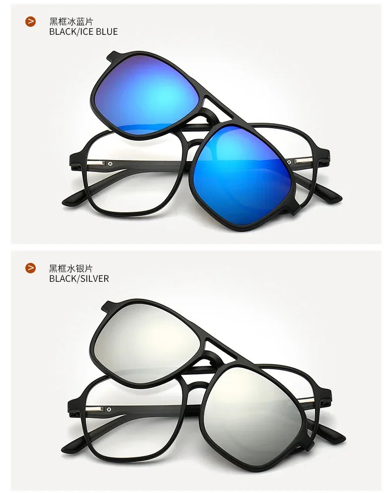 2026 Mirror Magnetic Attraction Polarized Sunglasses 2 Iin 1 Clip Cycling Glasses Dazzling Men Double-Barreled Glasses Women