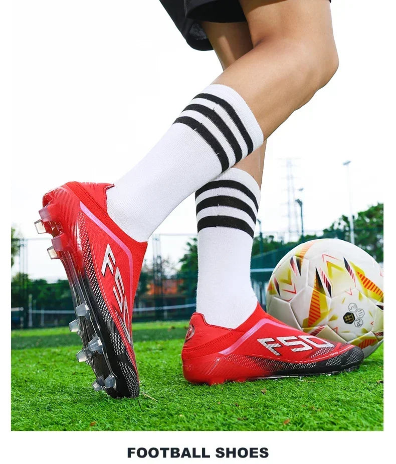 New Men Soccer Shoes Hot-selling Grass Cleats High-quality Match Outdoor Football Boots Non-Slip Boys Sneakers High-top Light