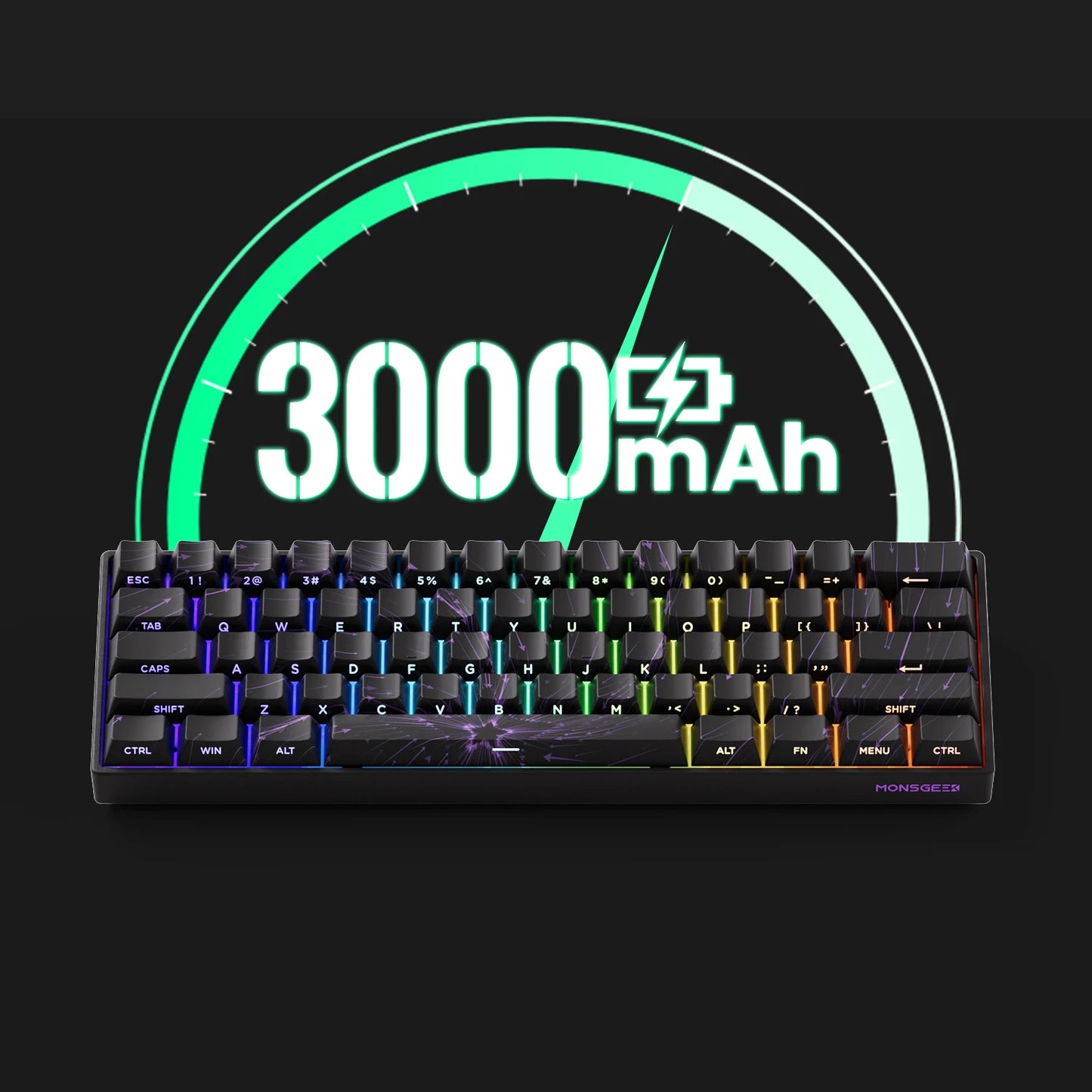 MONSGEEK FUN60 PRO&MAX HE Mechanische Tastatur mit Magnetschaltern, 60% kabellose Gaming-Tastatur, Rapid Trigger, 8K ARGB, Custom-Tastatur