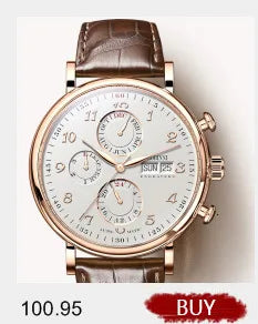 Luxury Brand Switzerland LOBINNI Perpetual Calendar Seagull Automatic Mechanical Men's Watches Sapphire Multi-function L13019-11