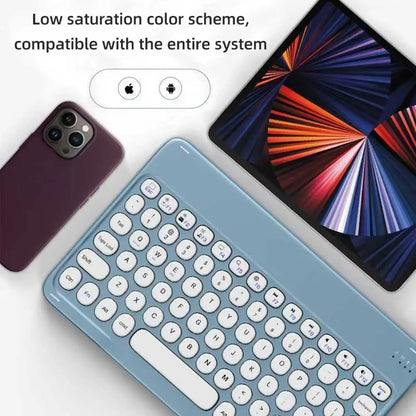 10 in Wireless Keyboard For Apple Xiaomi Huawei Samsung Bluetooth Mouse For iOS Android Windows System Round Keycaps Big Battery