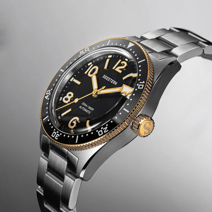 SEESTERN Diver Men Watch Automatic Mechanical Wristwatches NH35 Movement Ceramic Bezel 20Bar Waterproof Sapphire Luminou S434-2