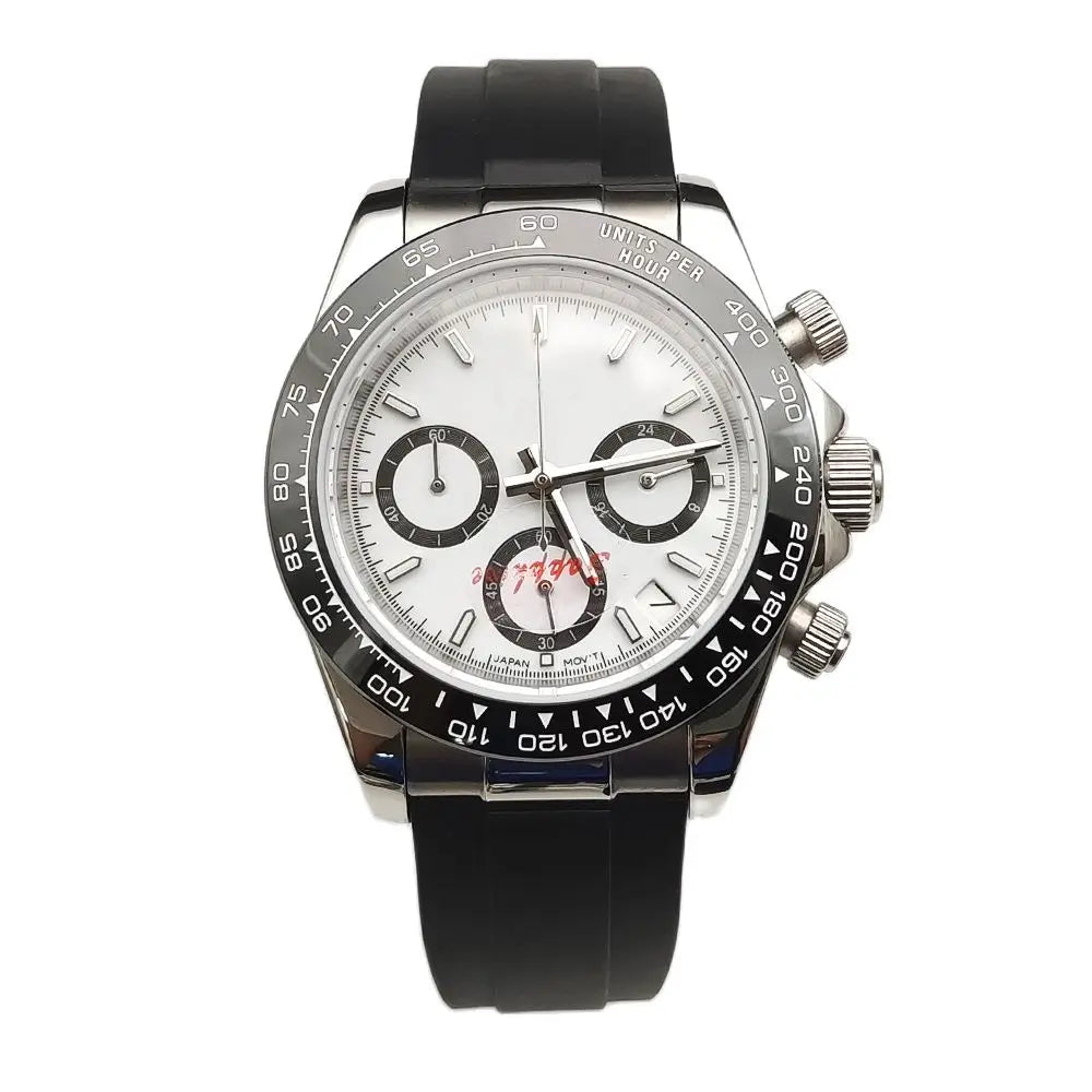 20 color Business 39mm Quartz Watch Men's Timing Sapphire Crystal VK63 Movement Calendar Luminous Blue Dial Stainless Steel Stra