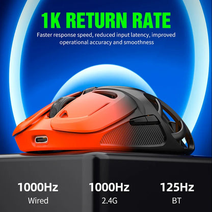X10 Tri-Mode Gaming Mouse Wireless Mouse 10000 DPI 1000Hz Return Rate Bluetooth Mouse RGB Rechargeable Mouse BT/2.4G/Wired Mice