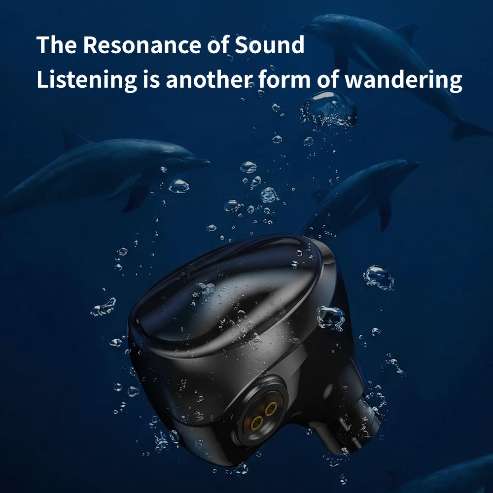 TRN Dolphin headphone10mm dual magnetic circuit dynamic driver Liquid metal Earphone
