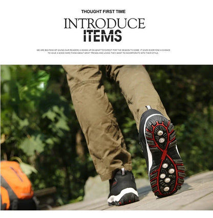 Zapatillas de senderismo EVA para hombre, impermeables, antideslizantes, de cuero, para deportes al aire libre, camping, running y jogging, novedad 2025
