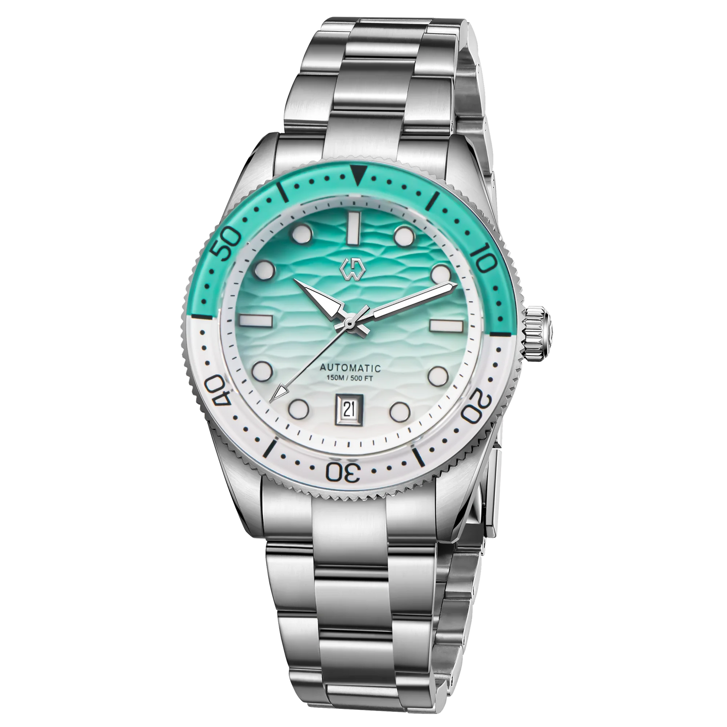 40mm Diver Watch Texture Men's Watches Automatic Mechanical Sapphire Waterproof 150 Meters Luminous Comes With Rubber Strap
