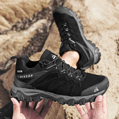 HIKEUP Scarpe da trekking in pelle di alta qualità, resistenti, da outdoor sportivo, da uomo, con lacci, per escursionismo, arrampicata e caccia