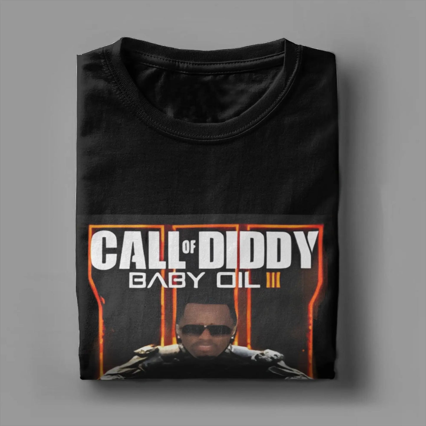 Men T-Shirt Call of Diddy Party Brainrot Sigma Humorous 100% Cotton Tees Short Sleeve  T Shirt O Neck Clothes Classic