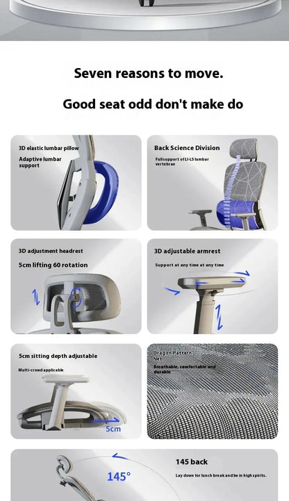 Office Chair Gaming Desk Ergonomic Computer Adjustable Armrests 3D Headrest Chair Lift Chair Back Can Tilt Back with Foo Pedals