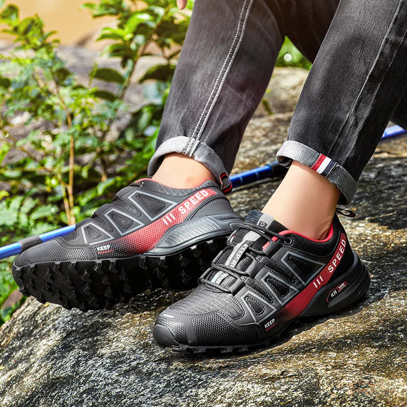 Zapatillas de senderismo para hombre, de exterior, con suela de goma antideslizante, tácticas de entrenamiento, ligeras y cómodas para senderismo, viajes y deporte