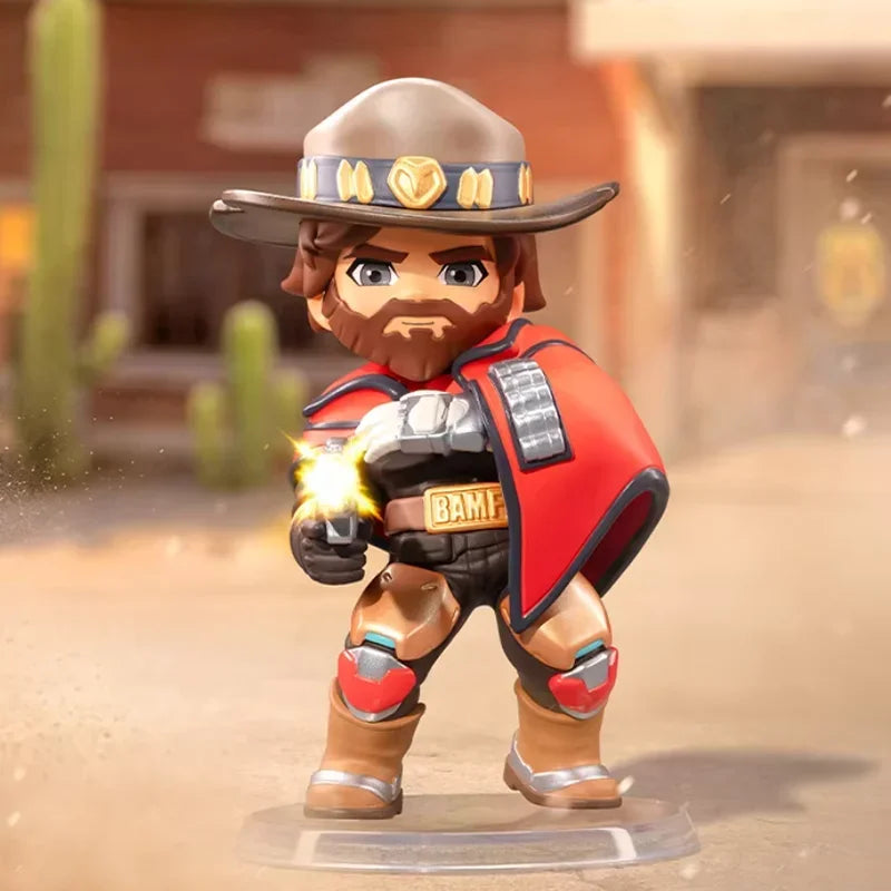 POP MART Overwatch Play of The Game Series originali akloji dėžutė, staigmenos paslaptinga dėžutė, mielos anime veiksmo figūrėlės, dekoracijos ir figūrėlės