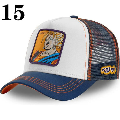 Dragon Ball DRAGONBALL sieťovaná čiapka, kreslená sieťovaná čiapka, pánska a dámska bejzbalová čiapka, módna čiapka s nášivkou, trucker čiapka
