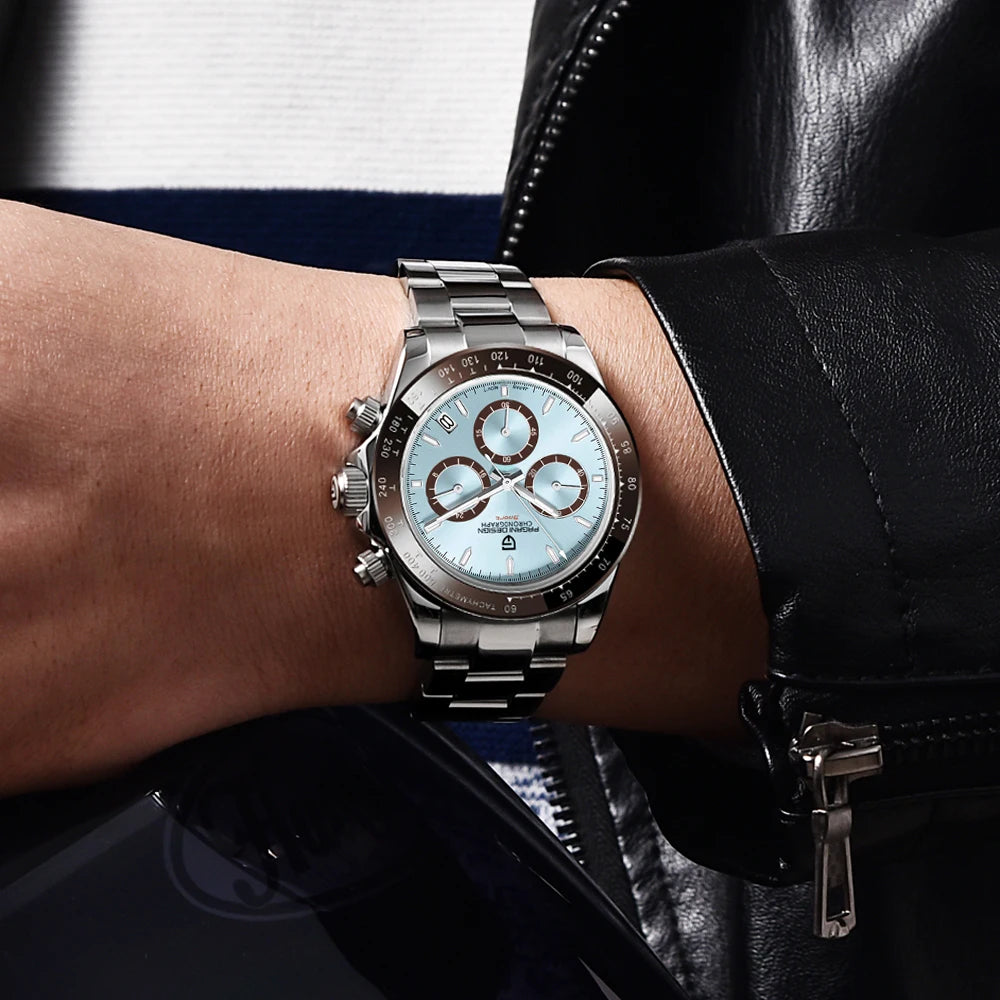 Reloj cronógrafo para hombre PAGANI DESIGN: reloj de pulsera de cuarzo de lujo, luminiscente y resistente al agua.