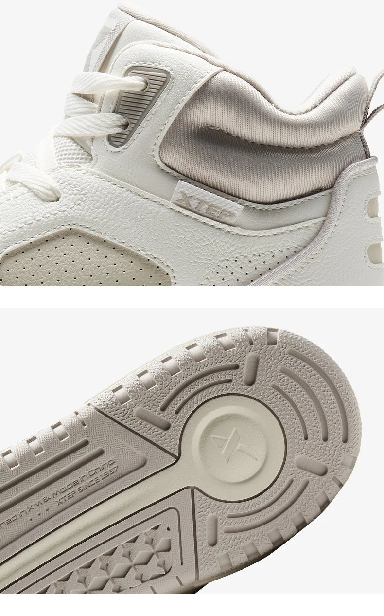 Xtep Skateboarding Shoes Men Wear-Resistant Comfortable Fashion Sport Shoes Shock Absorption High Top Sneakers 877419310024