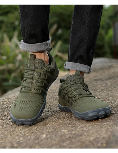 Simple Men's Shoes Lightweight Hiking Sports 2025 Wide Toe Barefoot Shoes Multifunctional Casual Mesh Breathable Walking Shoes