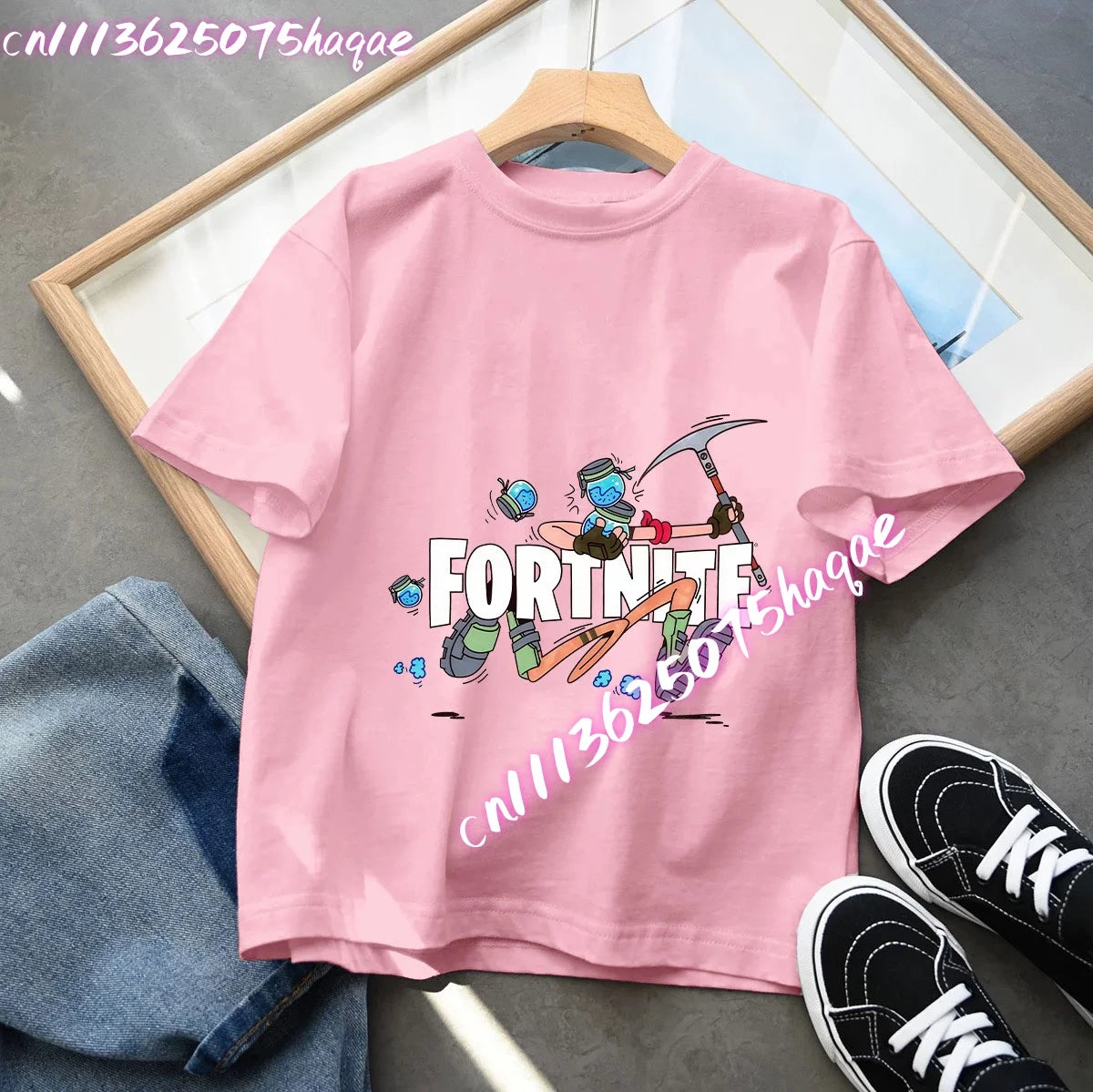 Série Fortnite – letní dětské tričko s krátkým rukávem pro chlapce a dívky, kreslený potisk, herní top, vtipný dárek k narozeninám