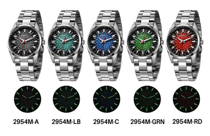 Reloj para hombre BERNY – Reloj de cuarzo, cristal de zafiro, agujas luminiscentes, resistente al agua hasta 10 ATM, fabricado íntegramente en acero inoxidable – Estilo elegante y desenfadado, ideal para el día a día o para ocasiones profesionales