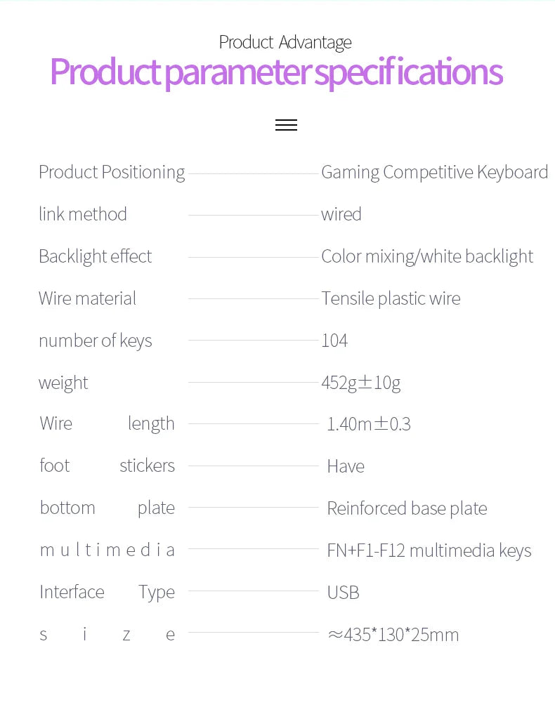 Typewriter Round 104 Keys Gaming Keyboard Wired Keyboard Color Matching Backlit Computer E-sports Peripherals for Desktop Laptop