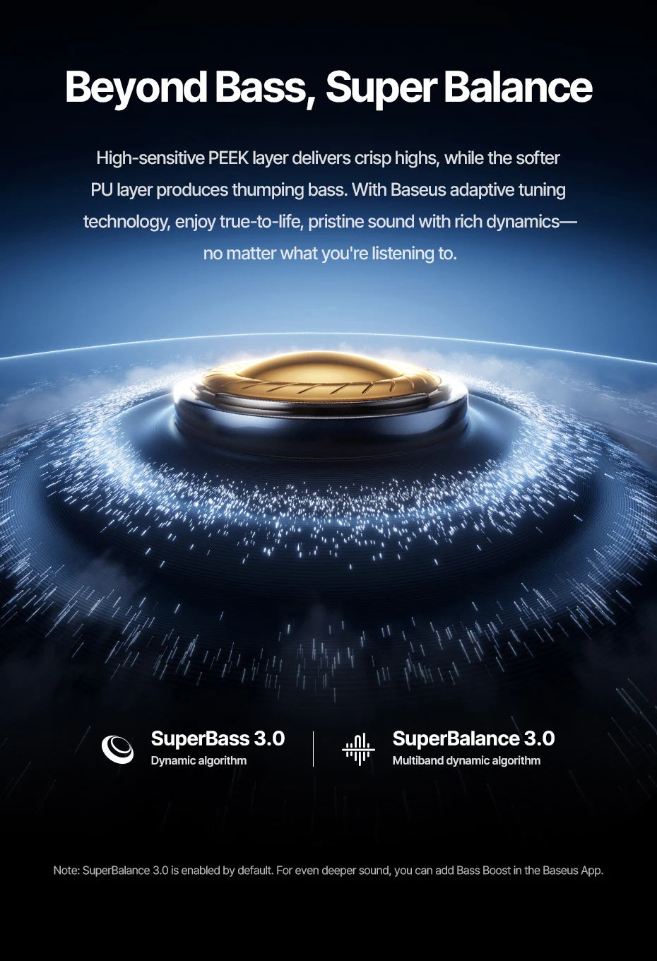 Baseus Inspire XP1 -50dB Adaptive ANC Wireless Earbuds Bluetooth 6.1 Dolby Audio 6 Mic ENC Wireless Earphones bud Sound by Bose