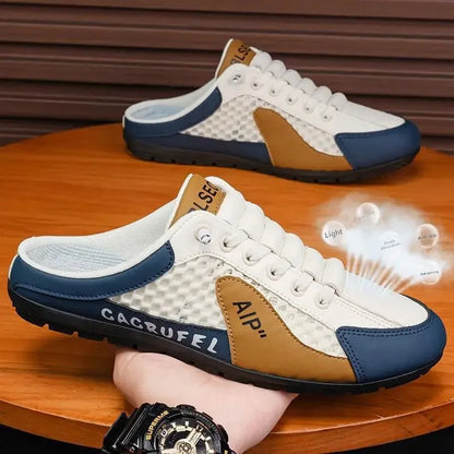 Ανδρικά casual αθλητικά παπούτσια slip-on με κορδόνια, αναπνεύσιμο mesh, unisex, για άνοιξη και φθινόπωρο, χαμηλά, επίπεδα, γρήγορη και εύκολη εφαρμογή