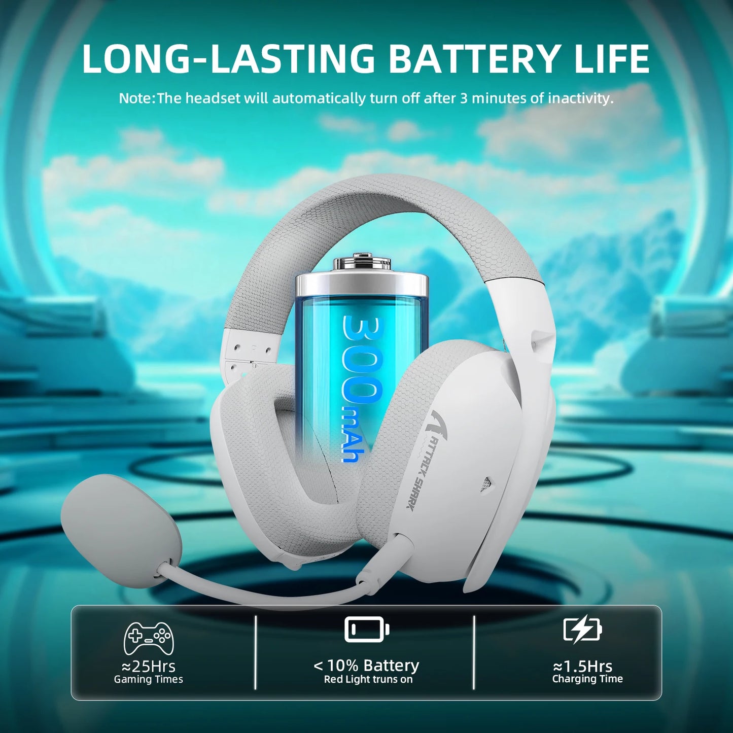 ATTACK SHARK L80PRO 3-in-1 Gaming Headset – Low Latency Wireless Bluetooth Headphones with Dual Microphone, 40mm Hi-Fi Sound & Stable Connection Gaming Headset