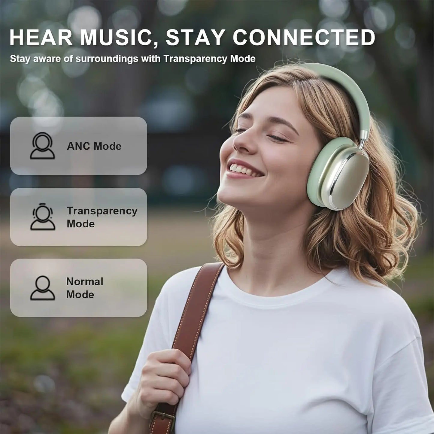 Hybrid Active Noise Cancelling Headphones with Knob Control 65H Playtime Over Ear Headphones Wireless Bluetooth 6.0 Hi-Res Audio