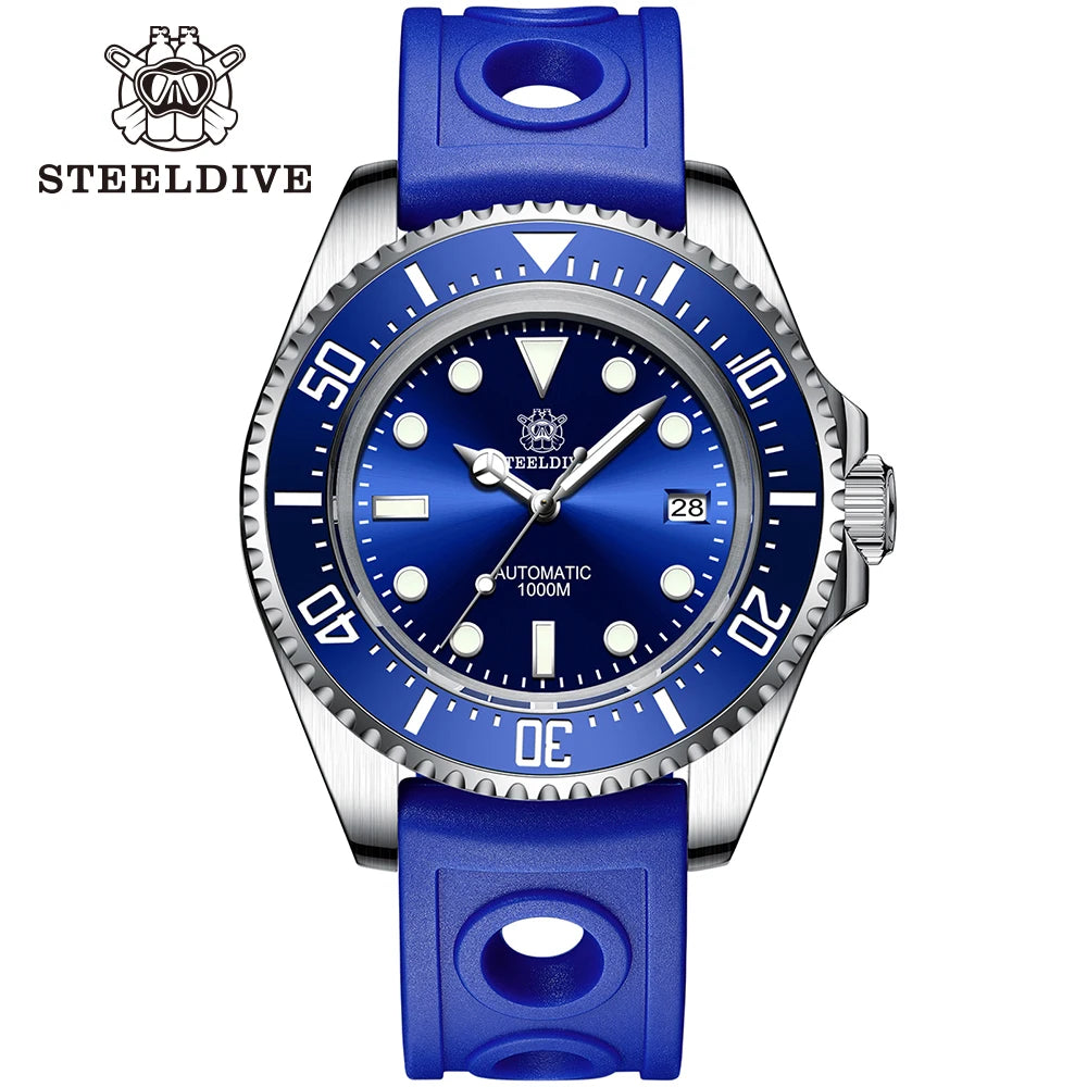 SD1964 Steeldive Brand 2023 Red-Black 45.4MM Men Sapphire Glass Luminous 1000M Waterproof NH35 Dive Watch with Ceramic Bezel