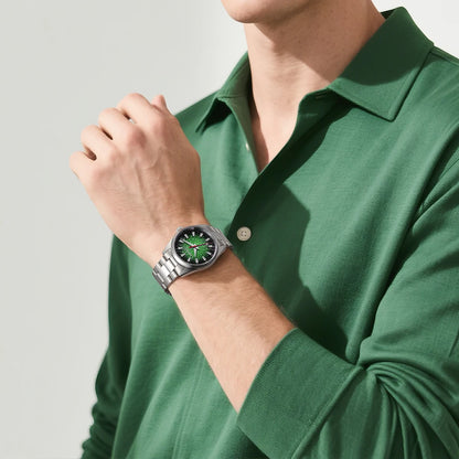 Reloj para hombre BERNY – Reloj de cuarzo, cristal de zafiro, agujas luminiscentes, resistente al agua hasta 10 ATM, fabricado íntegramente en acero inoxidable – Estilo elegante y desenfadado, ideal para el día a día o para ocasiones profesionales