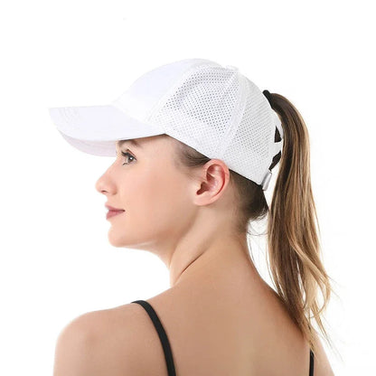 Cappellino da baseball estivo, completo da golf, cappellino sportivo e per il tempo libero con striscia trasversale, cappellino a becco d'anatra in rete ad asciugatura rapida