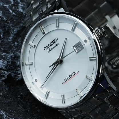 CADISEN Mechanical Wristwatches MIYOTA 9015 Movement Automatic Ultra-thin Watch Sapphire Waterproof Rose gold Business Watches