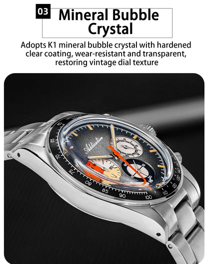 ADDIESDIVE Top Brand AD2551 Chronograph Watch C3 Super Luminous 316L Stainless Steel 10Bar Waterproof 0S20 Movement Men's Watch