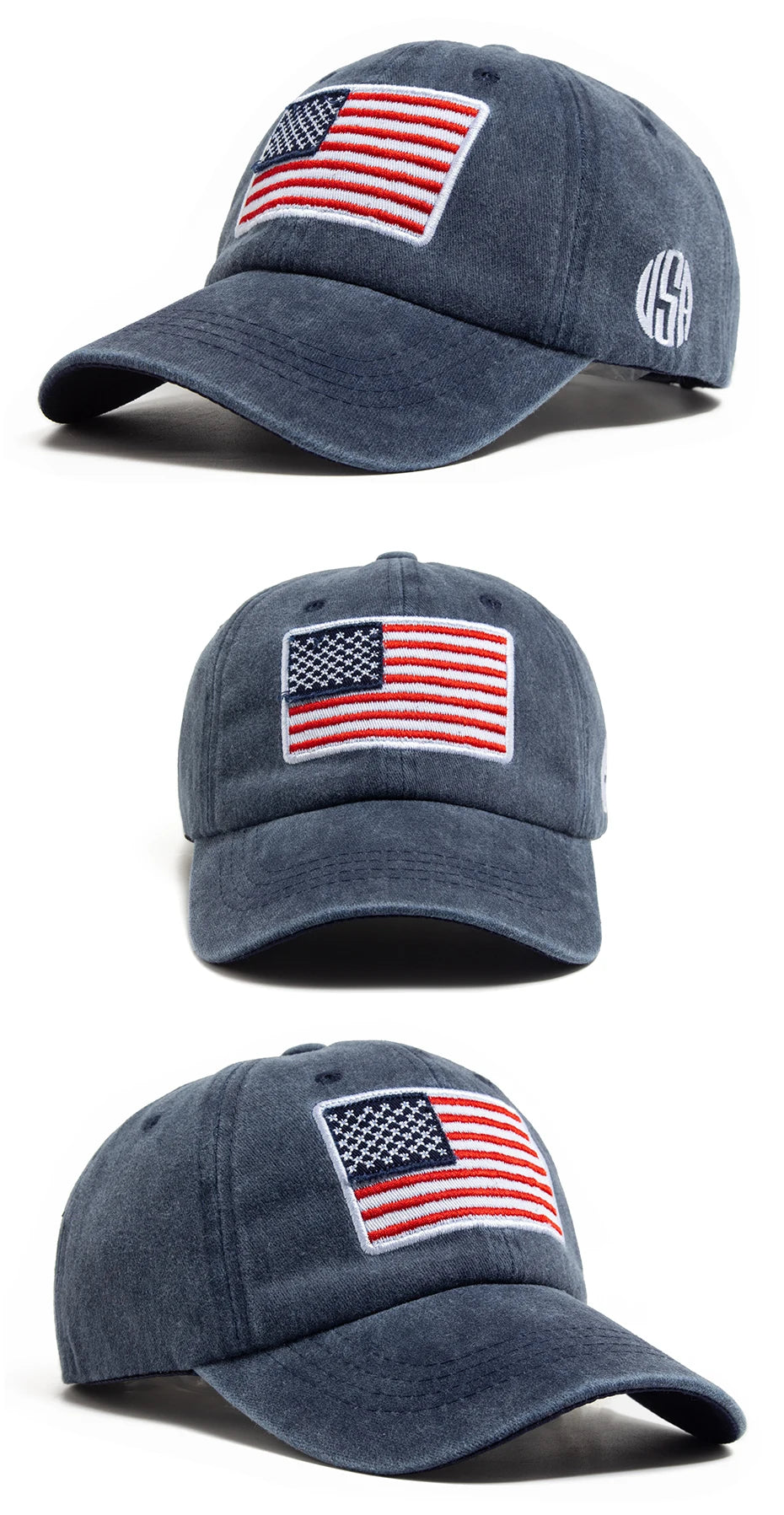USA-Flagge Herren-Baseballkappe Retro-Stickerei Gewaschene Baumwolle Dad Hats Mode Damen Hip-Hop-Kappen Sommer Outdoor-Sonnenvisier-Hut